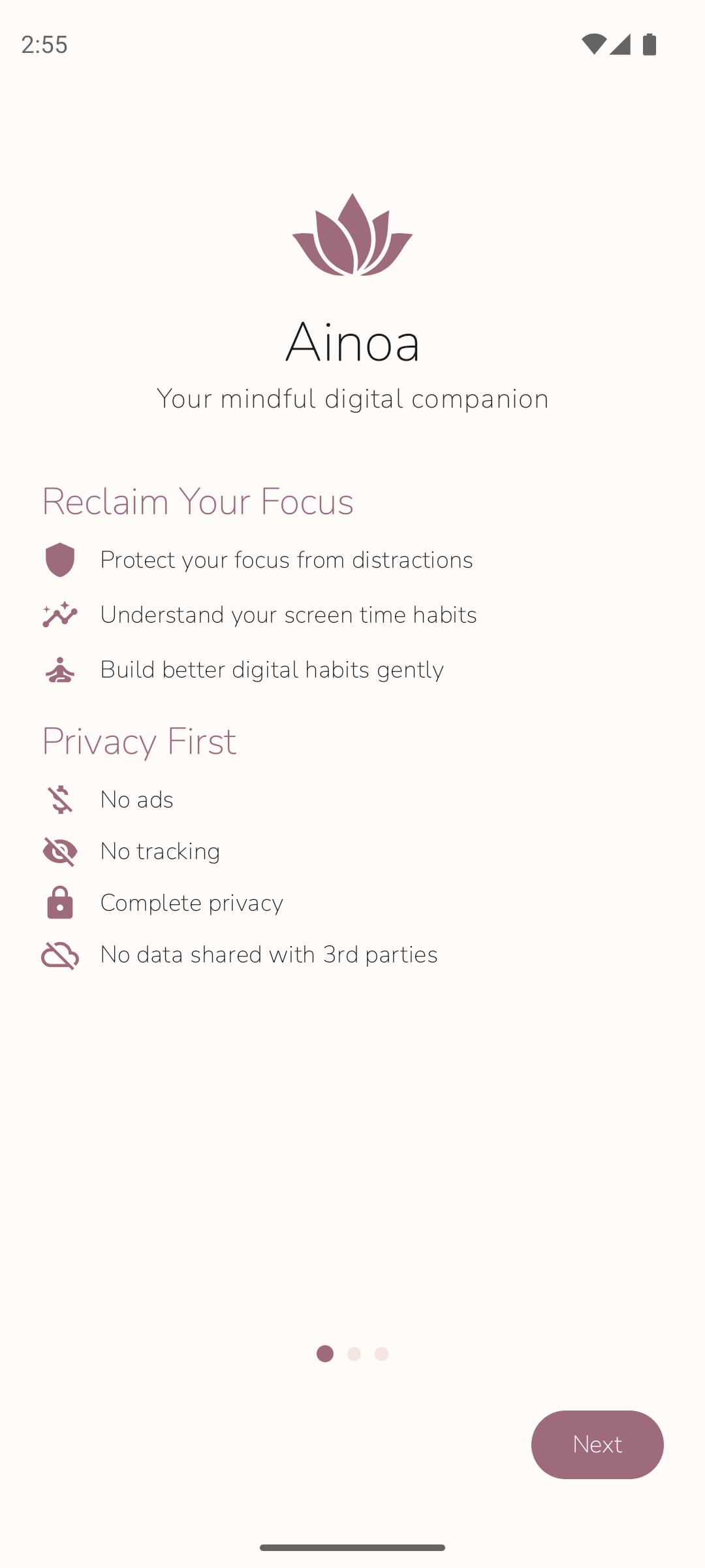 Onboarding welcome screen